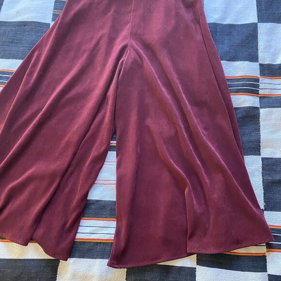 Scully Burgundy Super Wide Leg High Rise Suede Fabric Poly Pants. Size Small. - Picture 10 of 14